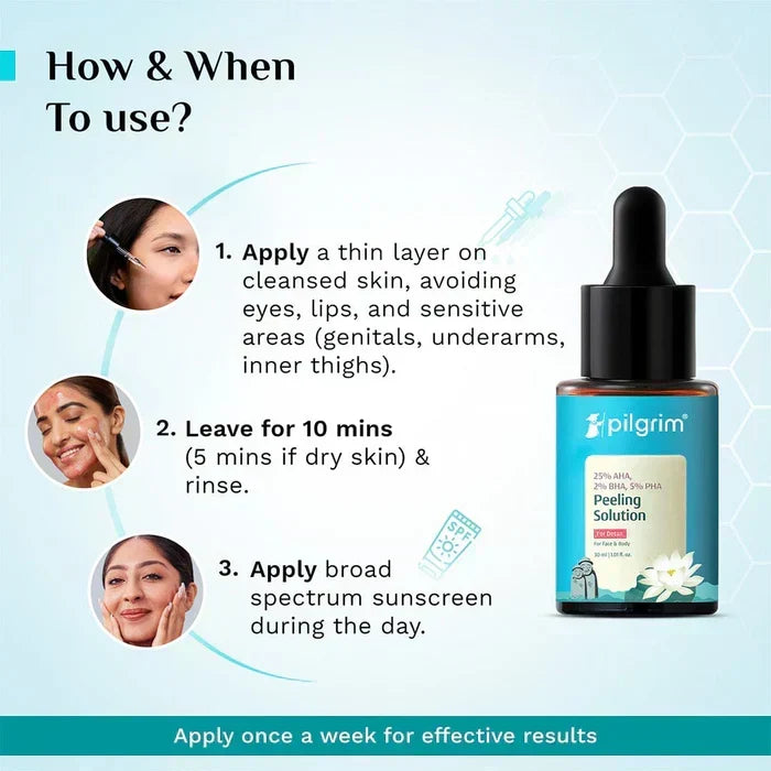 (Buy 1 Get 1 Free) Pilgrim 25% AHA + 2% BHA + 5% PHA Peeling Solution